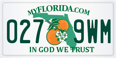 FL license plate 0279WM