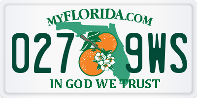 FL license plate 0279WS