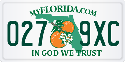 FL license plate 0279XC
