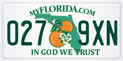 FL license plate 0279XN