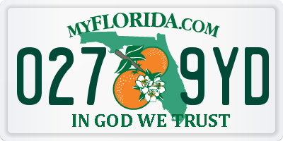 FL license plate 0279YD