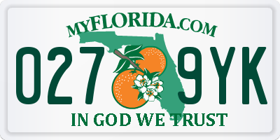 FL license plate 0279YK
