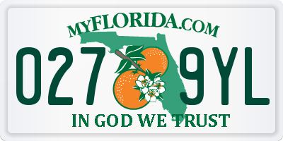 FL license plate 0279YL