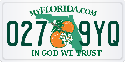 FL license plate 0279YQ
