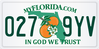 FL license plate 0279YV