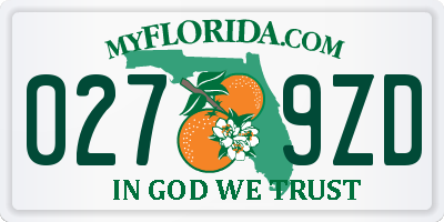 FL license plate 0279ZD