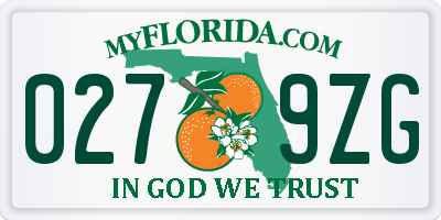 FL license plate 0279ZG