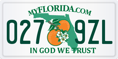 FL license plate 0279ZL