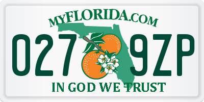 FL license plate 0279ZP