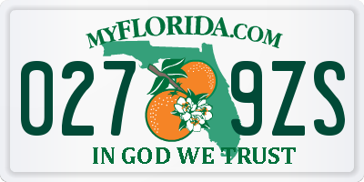 FL license plate 0279ZS
