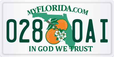 FL license plate 0280AI