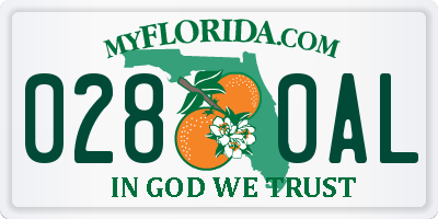 FL license plate 0280AL
