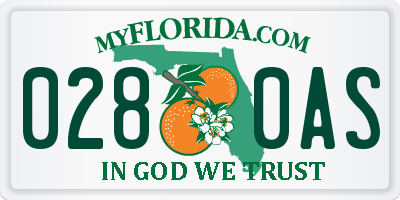 FL license plate 0280AS