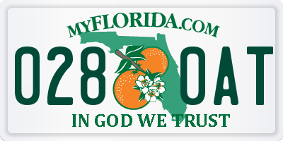 FL license plate 0280AT