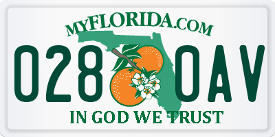 FL license plate 0280AV