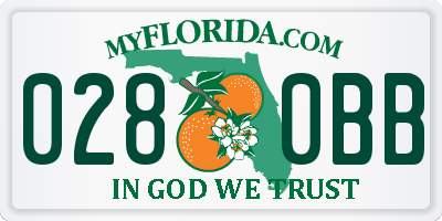 FL license plate 0280BB