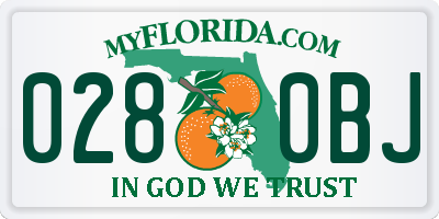 FL license plate 0280BJ