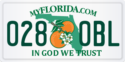 FL license plate 0280BL