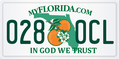 FL license plate 0280CL