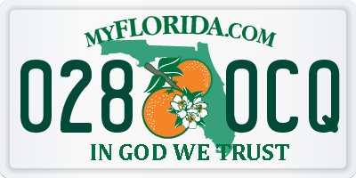FL license plate 0280CQ