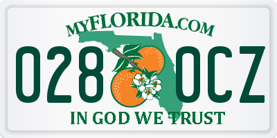 FL license plate 0280CZ