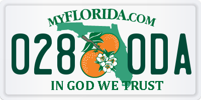 FL license plate 0280DA