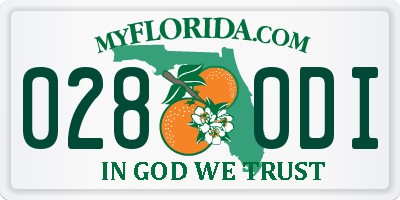 FL license plate 0280DI