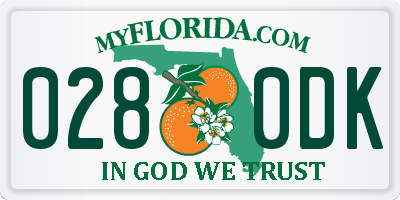 FL license plate 0280DK