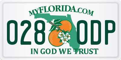 FL license plate 0280DP
