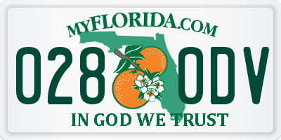 FL license plate 0280DV