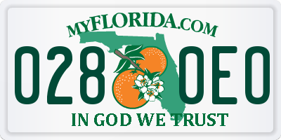FL license plate 0280EO