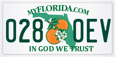 FL license plate 0280EV