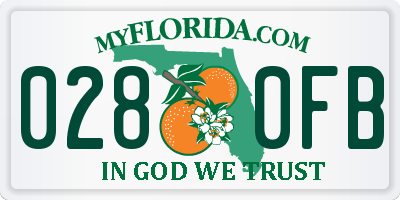 FL license plate 0280FB