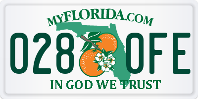 FL license plate 0280FE
