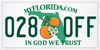 FL license plate 0280FF