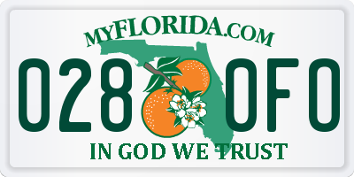 FL license plate 0280FO