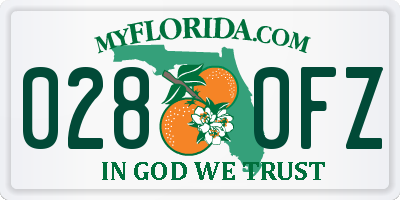 FL license plate 0280FZ