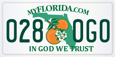 FL license plate 0280GO