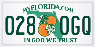 FL license plate 0280GQ