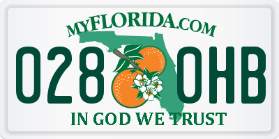 FL license plate 0280HB