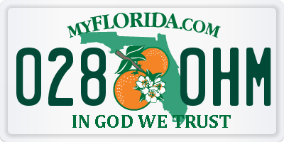 FL license plate 0280HM