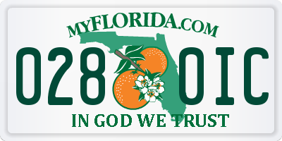 FL license plate 0280IC