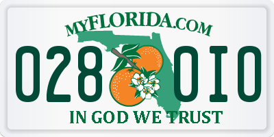 FL license plate 0280IO