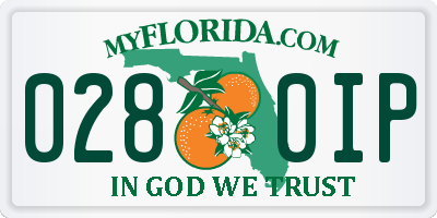 FL license plate 0280IP