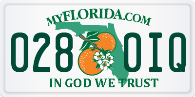 FL license plate 0280IQ