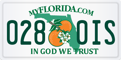 FL license plate 0280IS