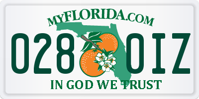 FL license plate 0280IZ