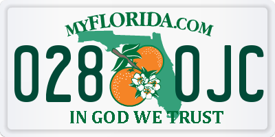 FL license plate 0280JC