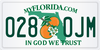 FL license plate 0280JM