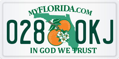 FL license plate 0280KJ